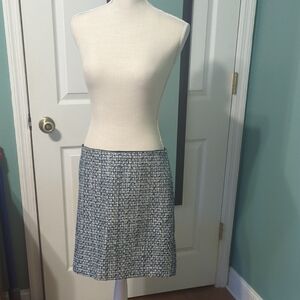 White House Black Market Black and White Pleated Mini Skirt